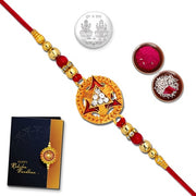 Unisex-adult Rakhi Combo With (K1_4) With Pooja Coin Tilak Set  Rakhi Card Rakhi For Brother  Bhabhi Silver Rakhi For Brother Bhaiya Bhabhi Rakhi Set Chandi Ki Rakhi Set Of 1 thumbnail 1