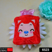 6523 Pink Cat Small Hot Water Bag With Cover For Pain Relief Neck Shoulder Pain And Hand Feet Warmer Menstrual Cramps. thumbnail 7