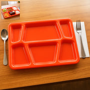 Plastic Multi-compartment Rectangular Meal Serving Tray  Plate (1 Pc  Red) thumbnail 6