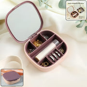 Plastic Jewelry Storage Box With Built-in Mirror  Multi-section (1 Pc) thumbnail 1