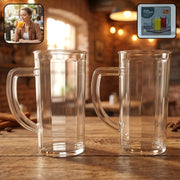 Prexo Plastic Shake Mug Glass With Handle (2 Pc Set 400 Ml Approx) thumbnail 1