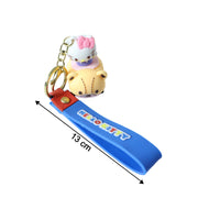 Cute Cartoon Cat Riding Toy Car Silicone Keychain (1 Pc) thumbnail 4