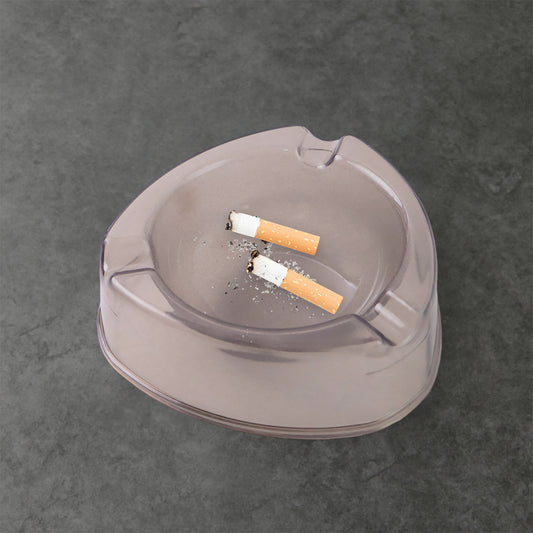 Oblivion Transparent White Ashtray With Cigarette Holder Grooves Modern Smoke Disposal Tray (1 Pc)
