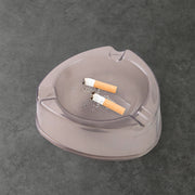 Oblivion Transparent White Ashtray With Cigarette Holder Grooves  Modern Smoke Disposal Tray (1 Pc) thumbnail 2