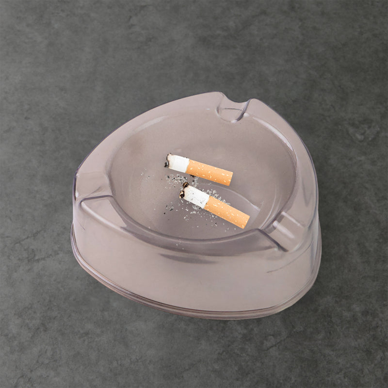 Oblivion Transparent White Ashtray With Cigarette Holder Grooves  Modern Smoke Disposal Tray (1 Pc)