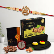 Rakhi For Brother Set Of 1 With Chocolate Almonds 32gm  Shiva Damru Rakhi  Premium Rakhis (K1_414_ca32) thumbnail 1