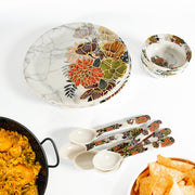 8231 Dream High Quality Plastic Dinning Dinner Set With Unique Flower Design Printed 6 Pc Plates 6 Pc Bowls And 6 Pc Serving Spoon Lightweight Round Plates And Bowls Microwave And Dishwasher Safe (18 Pcs Set) thumbnail 1