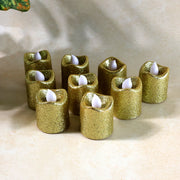 Christmas Premium Glitter Led Tealight Candles (9 Pc Set) thumbnail 2