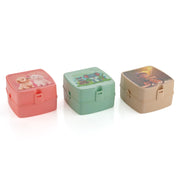 5787 Double-layer Square Lunch Box With  Spoon  4 Compartment Tiffin  Push Lock  Plastic Tiffin Box For Travelling School Kids  Office Exclusive Home thumbnail 5