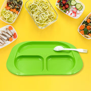 5554 Plastic Food Plates  Biodegradable 3 Compartment Square Plate With Spoon For Food Snacks  Nuts  Desserts Plates For Kids Reusable Plates For Outdoor Camping Bpa-free (1 Pc) thumbnail 5