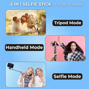 Selfie Stick With Tripod Stand (1 Pc  160 Cm Long Approx) thumbnail 2