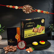 Rakhi For Brother Set Of 1 With Silver Color Pooja Coin Rakhi With Sweets (K1_293_ca32) thumbnail 1