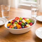 Plastic Marin Serving Bowl  Elegant Oval Deep Bowl (1 Pc  White) thumbnail 5