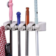 243 4-layer Mop And Broom Holder Garden Tool Organizer Multipurpose Wall Mounted thumbnail 5