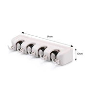 243 4-layer Mop And Broom Holder Garden Tool Organizer Multipurpose Wall Mounted thumbnail 2