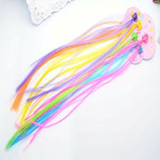 Kids Hair Braid Extensions with Clips | Fun Party Hair Accessories Pack of 6 (Color may vary) thumbnail 3