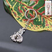 Premium Silver-finish Metal Bal Krishna Eating Makhan Keychain (1 Pc) thumbnail 6