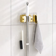 Wall Mounted Broom  Mop Holder With Strong Grip Clips thumbnail 5