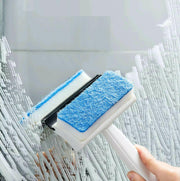 7602 2 In 1 Glass Wiper Cleaning Brush Mirror Grout Tile Cleaner Washing Pot Brush Double-sided Glass Wipe Bathroom Wiper Window Glass Wiper thumbnail 1