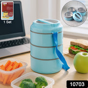 3 Layer Insulated Lunch Box Set With Handle  Strap - (Set) thumbnail 7