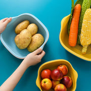 5228a  Kitchen Bowl Plastic Washing Bowl And Strainer Drainer Basket For Home  Kitchen Use thumbnail 5