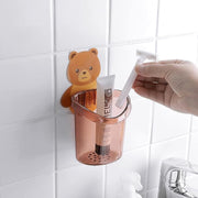 Cute Teddy Bear Toothbrush Holder For Kids (3 Pc Set) thumbnail 2
