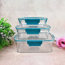 Multipurpose Plastic Containers  Lunch Boxes (3 Pcs Set  1500 750 350 Ml Approx)