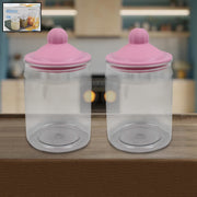 Transparent Kitchen Plastic Container Jar Set (2 Pcs Set  1100 Ml Approx) thumbnail 2
