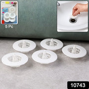 5 Pcs Multipurpose Sink Drain Hair Catcher  Strainer Filter (3045 Mm) thumbnail 5