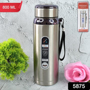 5875 800ml Stainless Steel Water Bottle For Men Women Kids  Thermos Flask  Reusable Leak-proof Thermos Steel For Home Office Gym Fridge Travelling thumbnail 5