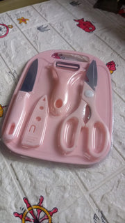 5490 Mini Travel Cutting Board Set 4 Pcs Portable Mini Camping Plastic Cutting Board  Knife Fruits  Vegetable Peeler Scissors Kitchen Knives Set For Travel Picnic Camping Outdoor Park (4 Pc Set) thumbnail 6