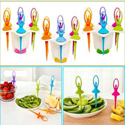 2046 Dancing Doll Fruit Fork Cutlery Set With Stand Set Of 6. thumbnail 3