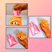 6503 Orange Panda Small Hot Water Bag With Cover For Pain Relief Neck Shoulder Pain And Hand Feet Warmer Menstrual Cramps. thumbnail 6