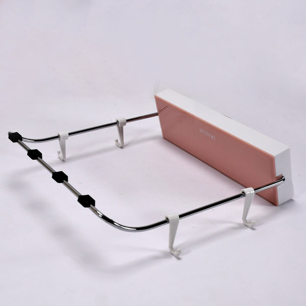 7660 Wall Mounted Foldable Wash Basin Storage Rack Shelf Holder Self Adhesive With Sticker