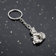 Premium Silver-finish Metal Bal Krishna Eating Makhan Keychain (1 Pc) thumbnail 2