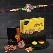 Rakhi Combo (K1_408_ea32)  Chocolate Almond 32gm With Pooja Coin  Greeting Card  Rakhi Gift Hamper  Rakhi Combo With Card And Chocolate  Chocolates Gift  Rakhi  Chocolate For Brother  Rakhi With Gift  Rakhi Set Of 1 thumbnail 1