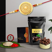 Rakhi For Brother Set Of 1 With Choco Magic Pooja Coin With Greating Cardrakhi For Kids Rakhi With Sweets (K1_402_sm) thumbnail 1