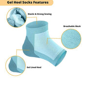 343 Heel Pain Relief Silicone Gel Heel Socks (Multicolor) thumbnail 4