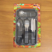 Premium Stainless Steel Kitchen Plastic Handle Cutlery Set With Tray (24 Pc Set) thumbnail 6