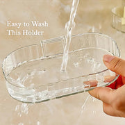 Self Adhesive Transparent Wall Mounted Soap Dish Holder (2 Pc) thumbnail 5