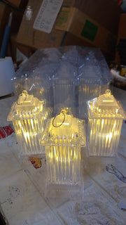 8443 Lantern Shape Led Light Decorative Led Flickering Crystal Candle Light For Holiday Party Crylic Crystal Table Lamp Crystal Table Lamp Atmosphere Lamp Bedroom (Moq - 12pc) thumbnail 5