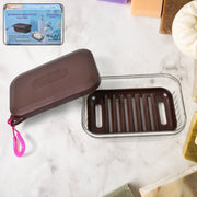 Bathroom  Travel Plastic Soap Box With Lid (1 Pc) thumbnail 1