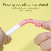 2-in-1 Baby Tongue Cleaner And Oral Massager Stick With Soft Silicone Brush Head thumbnail 4