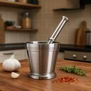 Heavy Duty Stainless Steel Mortar And Pestle Set For Kitchen Khalbatta Set (2 Pc Set) thumbnail 2