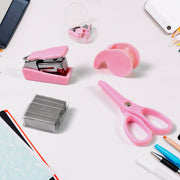 4143 Mini Office Stationery Set Including Stapler Scissors Paper Clips Tape Dispenser Transparent Tape And Staples thumbnail 1