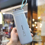 Water Bottle 400ml Leak Proof Glass Water Bottle With Daily Water Intake For Gym And Children Nice Bottle (1 Pc  Light Blue Color) thumbnail 3