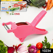 Plastic 2 In 1 Vegetable  Fruit Multi Cutter 5 Blade Vegetable Cutter With Peeler (1 Pc  Multicolor) thumbnail 6