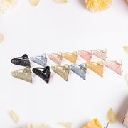 Triangle Shape Mix Color Plastic Hair Claw Clip  12 Pc Durable Grip For Women And Girls thumbnail 1