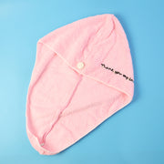 Ultra Soft Microfiber Hair Drying Towel Wrap With Button Lock (1 Pc) thumbnail 2