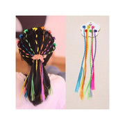 Kids Hair Braid Extensions with Clips | Fun Party Hair Accessories Pack of 6 (Color may vary) thumbnail 2